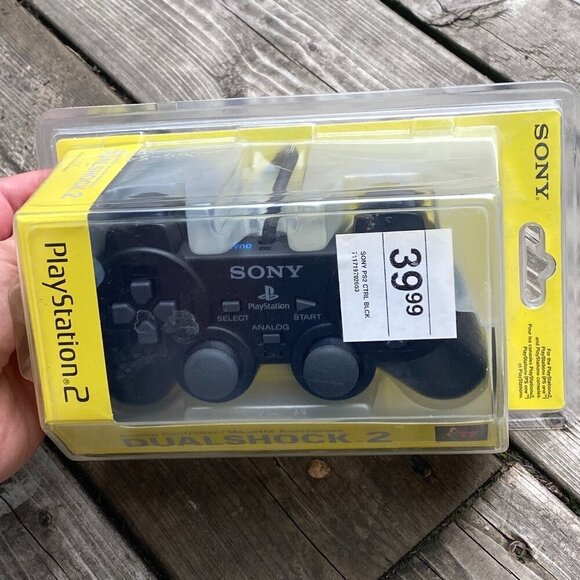 BRAND NEW SEALED 2001 Sony Playstation 2 Dualshock Remote Controller Black - Picture 1 of 6